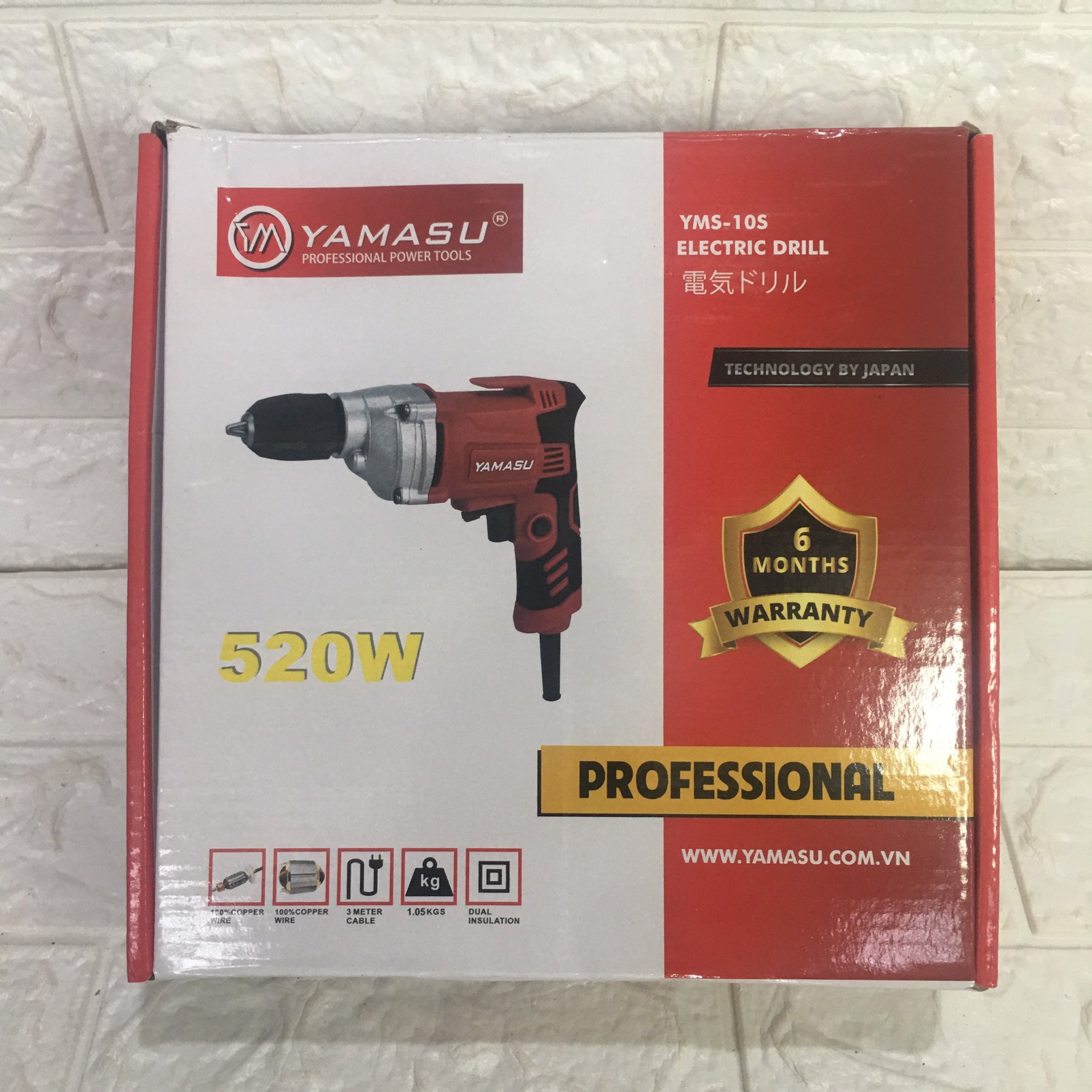 Máy khoan bắt vít YAMASU cổ nhôm 3 tầng bánh răng