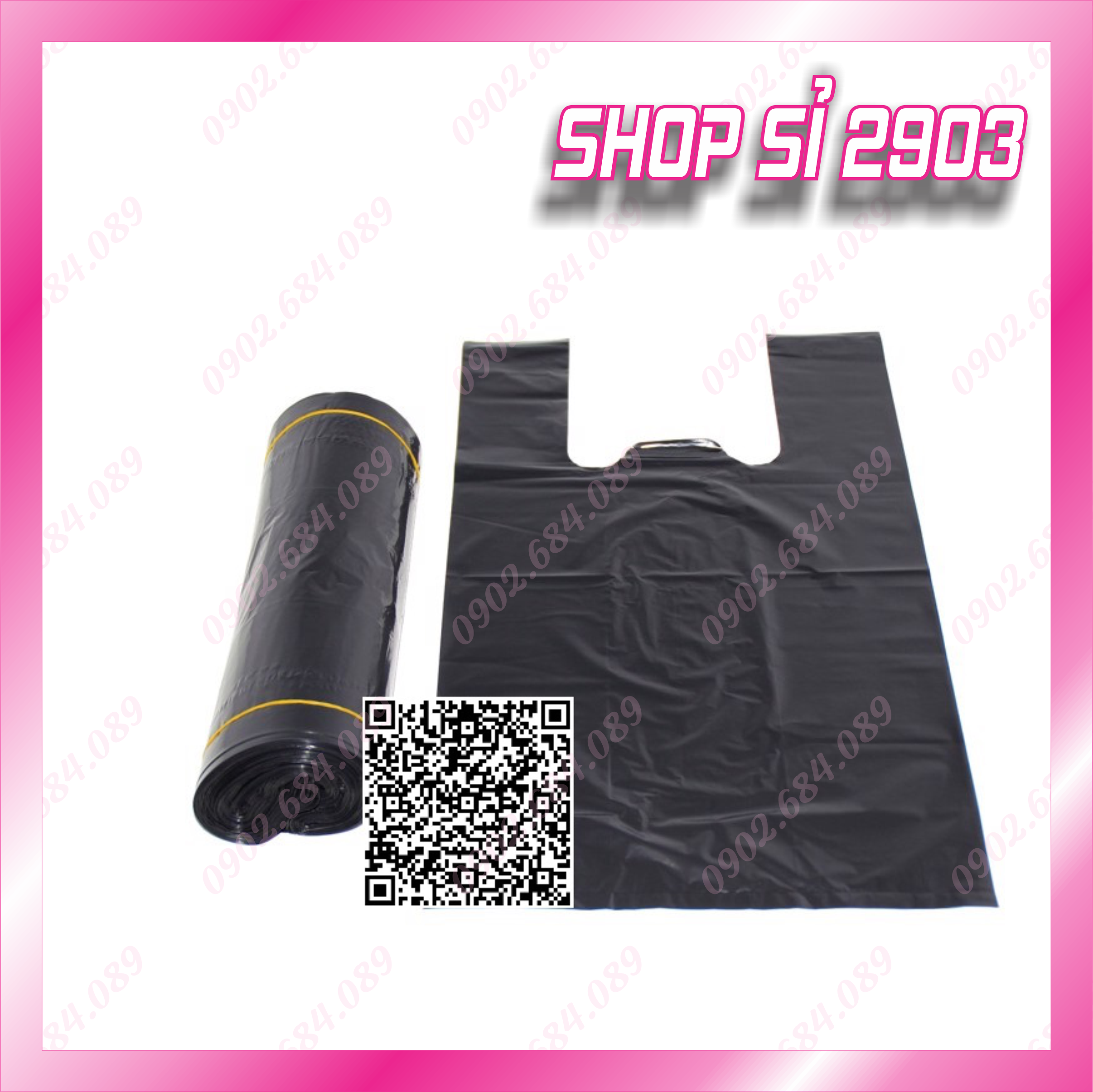 1 Kg túi đen có quai- Túi xốp đen- Túi đựng có quai