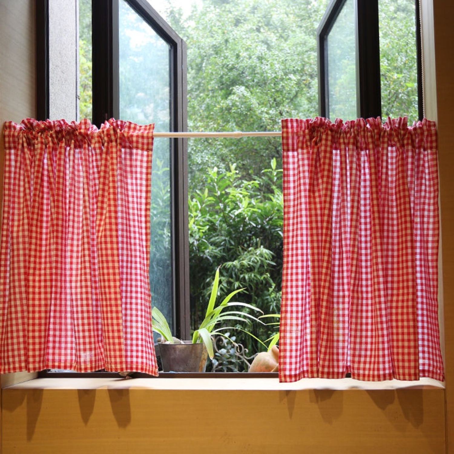 Rèm cửa sổ vintage màu be có nhún bèo phong cách Hàn quốc vintage, màn cửa  decor trang trí phòng ngủ 
