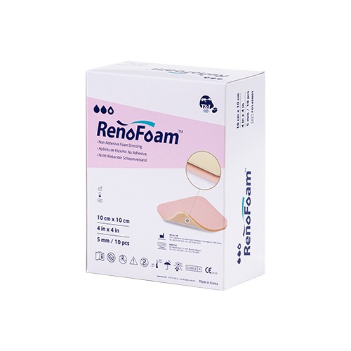 Miếng Dán RENOFOAM 10x10 cm, 15x15 , 20x20 Chống Loét Tỳ Đè, Vết Thương, Bỏng (1 miếng)
