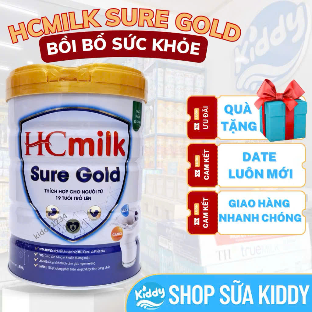 HC Milk phục hồi sức khỏe cho người mới ốm dậy lon 900g (mẫu mới, date luôn mới)