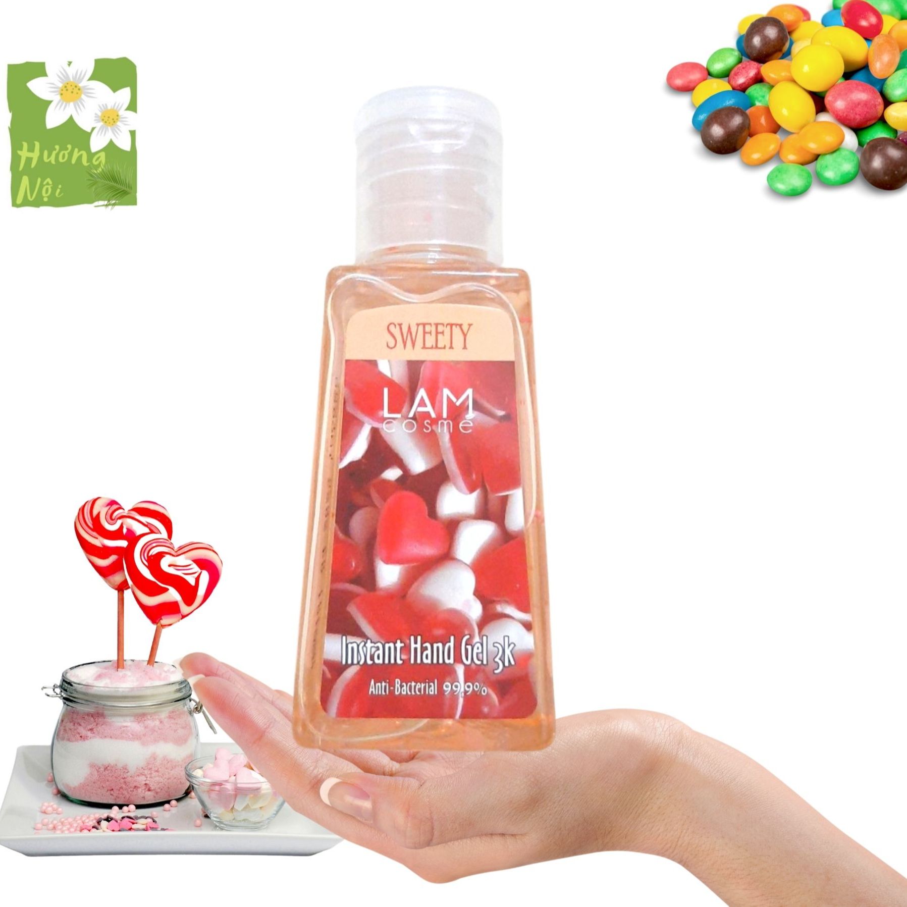[HCM]Gel rửa tay khô 3k (60ml) Lamcosmé-SWEETY: Hương kẹo Vani