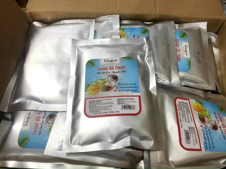 Bột sữa dừa nguyên chất ( bột cốt dừa ) độ béo > 60% 500 gram dùng nấu chè , rau câu