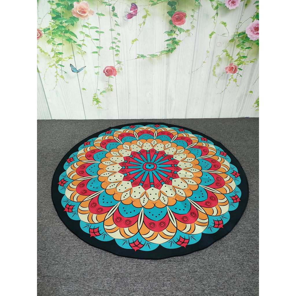 Thảm tròn 1,8m - thảm tập yoga nỉ họa tiết 3d