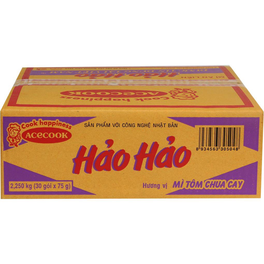 1 thùng mì hảo hảo tôm chua cay 30 gói x 75g