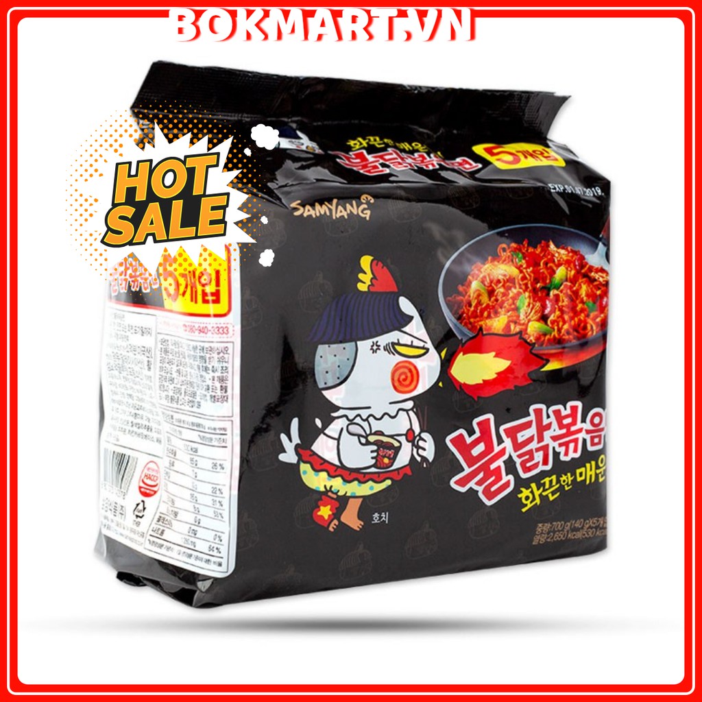 LỐC 5 GÓI MÌ KHÔ CAY SAMYANG HÀN QUỐC 140G