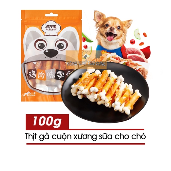Snack Thịt Gà Cuộn Sữa Cho Chó TaoTaoPet 100g - [Nông Trại Thú Cưng]