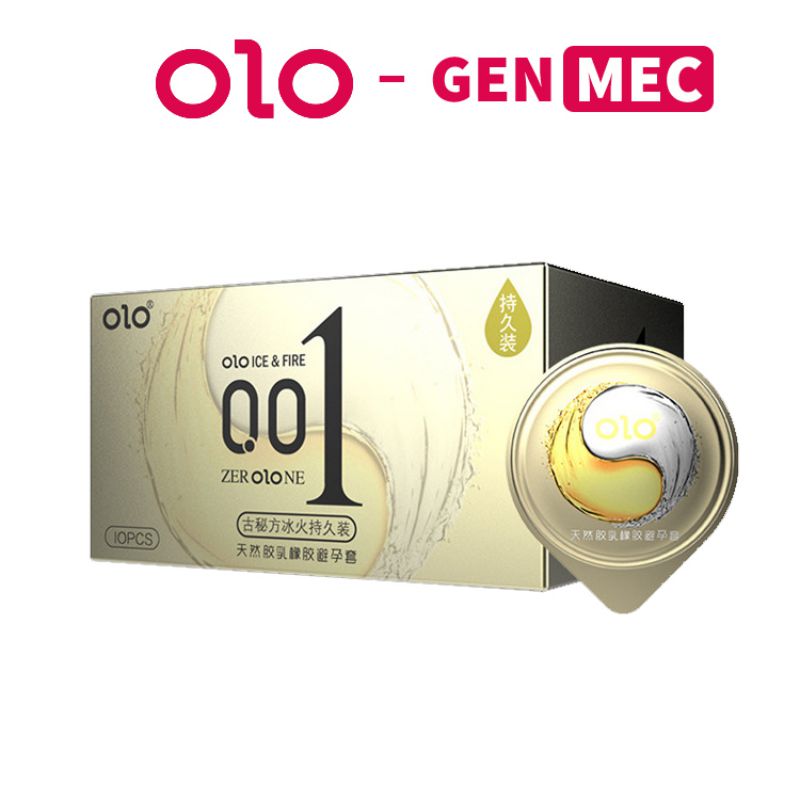 Bao Cao Su Siêu Mỏng OLO Vàng 001 - Lửa Băng - Dùng Như Không - Siêu Thăng Hoa - BCS OLO 001 Hộp 01 Bao - Genmec