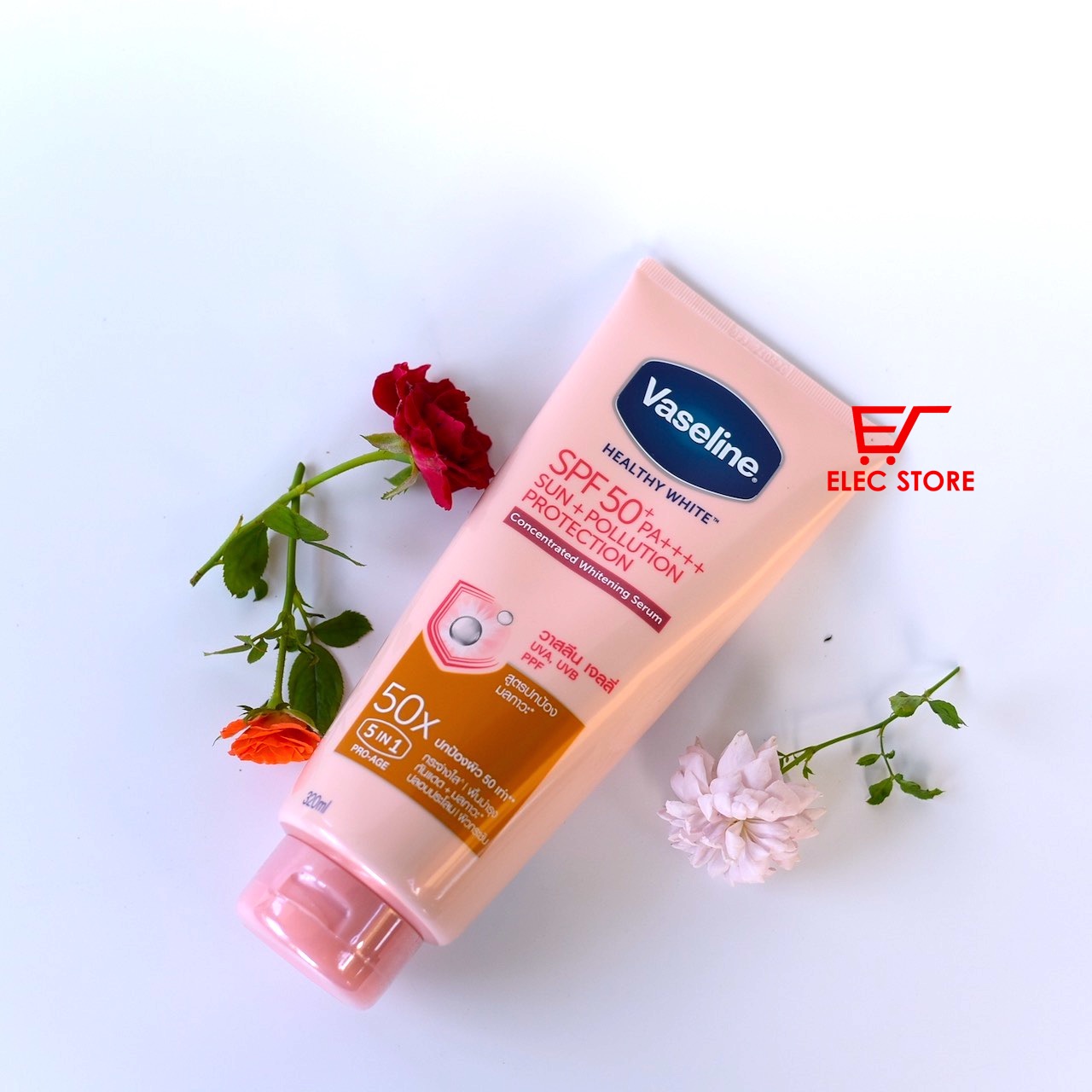 Sữa dưỡng thể trắng da vaseline 50x spf 50++ 320ml thái lan