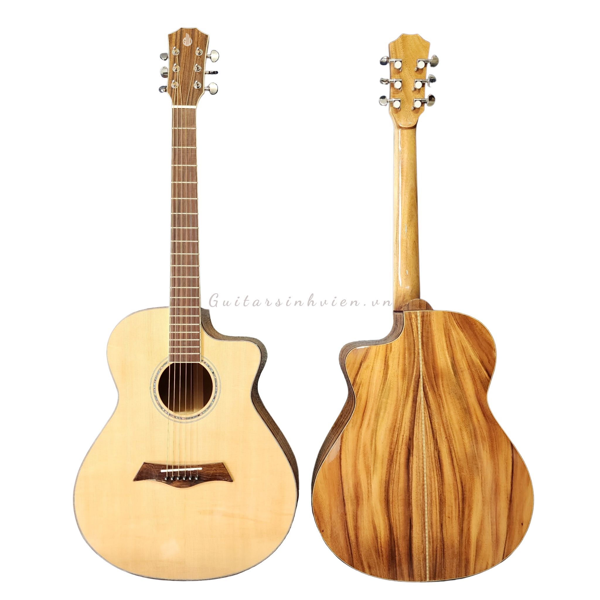 Đàn guitar acoustic gỗ điệp già cao cấp sv-a5 - tặng kèm full phụ kiện - combo video học đàn