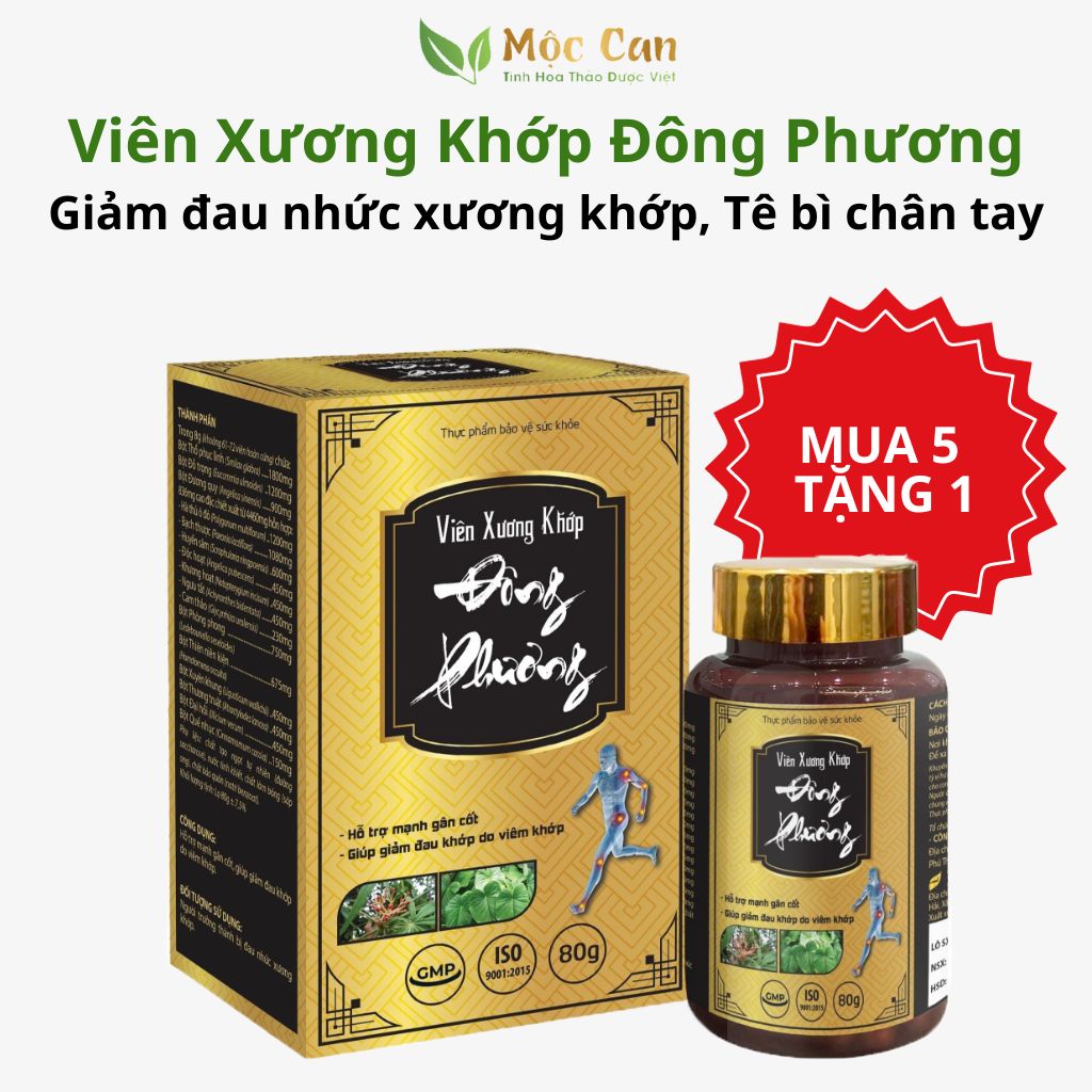 Viên xương khớp Đông Phương hỗ trợ giảm đau nhức xương khớp, thoát vị đĩa đệm, Viên uống xương khớp Hồng Tâm Đường
