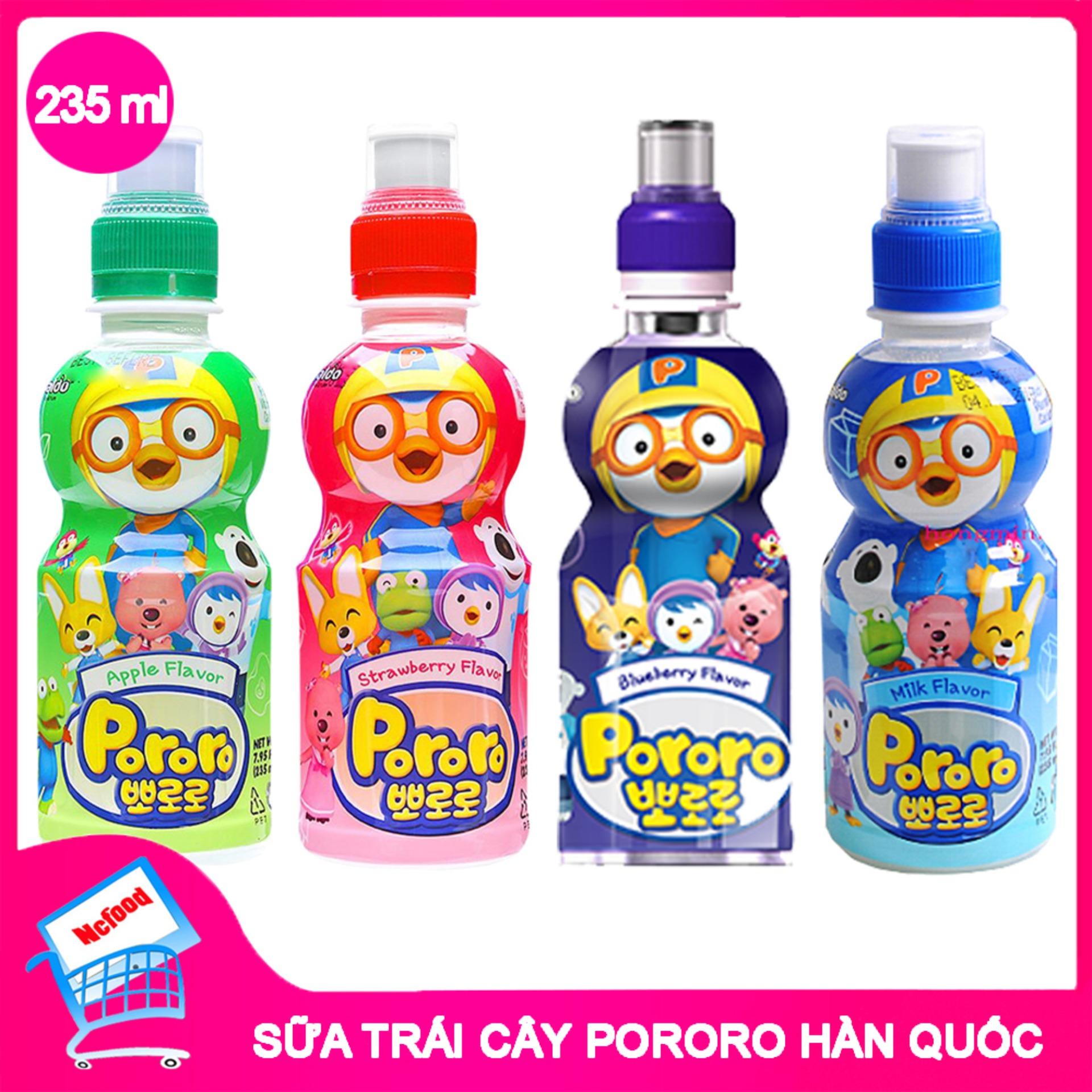 COMBO 4 CHAI SỮA TRÁI CÂY PORORO cho bé - Hàn Quốc(4 VỊ KHÁC NHAU)  (NCFOODVN)