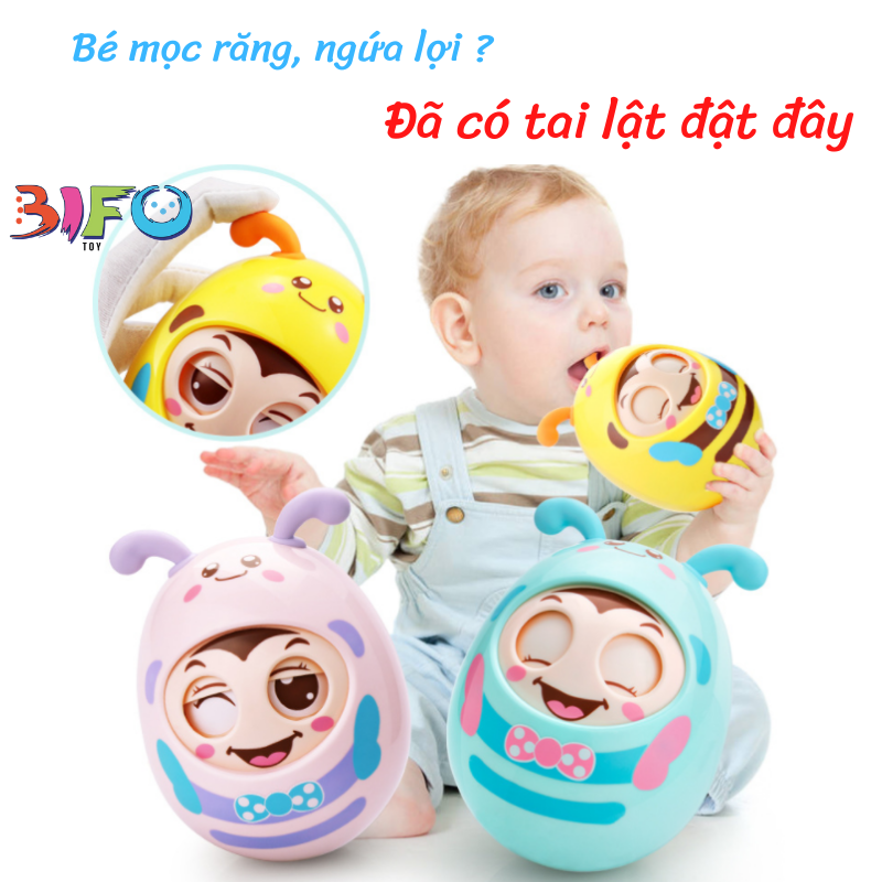 Lật đật mắt cười dễ thương cho bé phát triển toàn diện đồ chơi âm thanh lục lạc cho bé