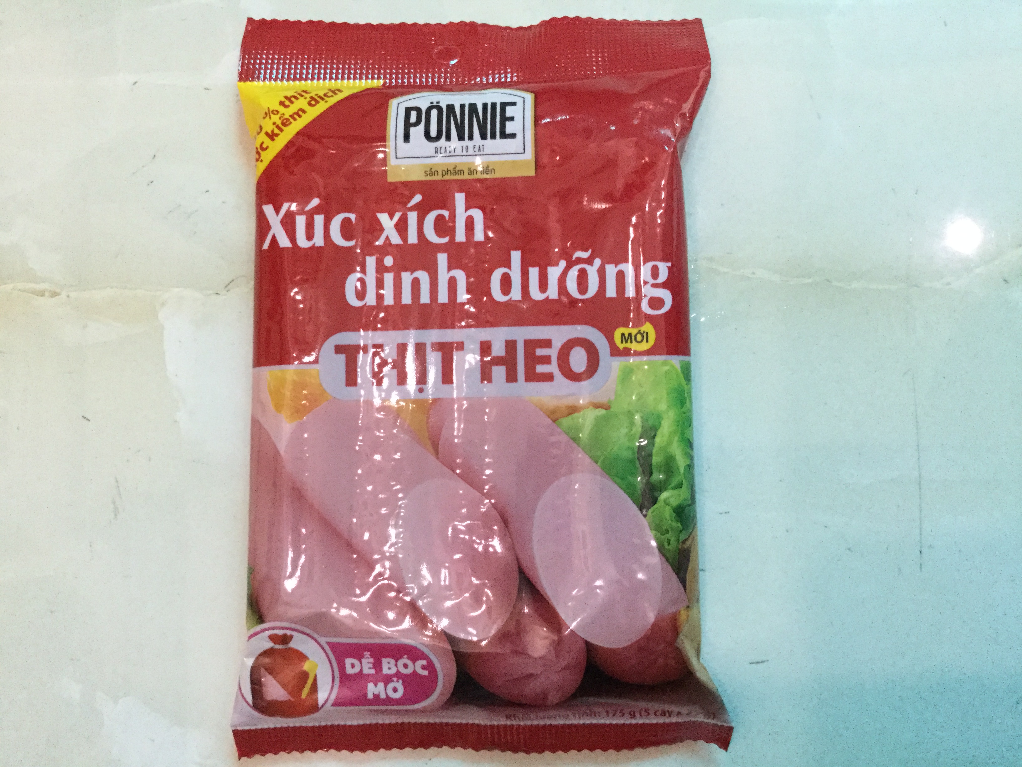 Xúc xích dinh dưỡng thịt heo Ponnie