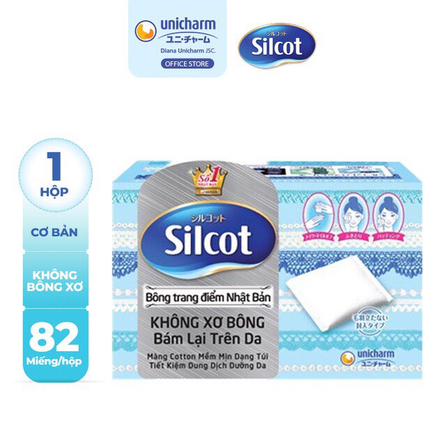 Bông trang điểm (bông tẩy trang) Silcot 82 miếng/hộp