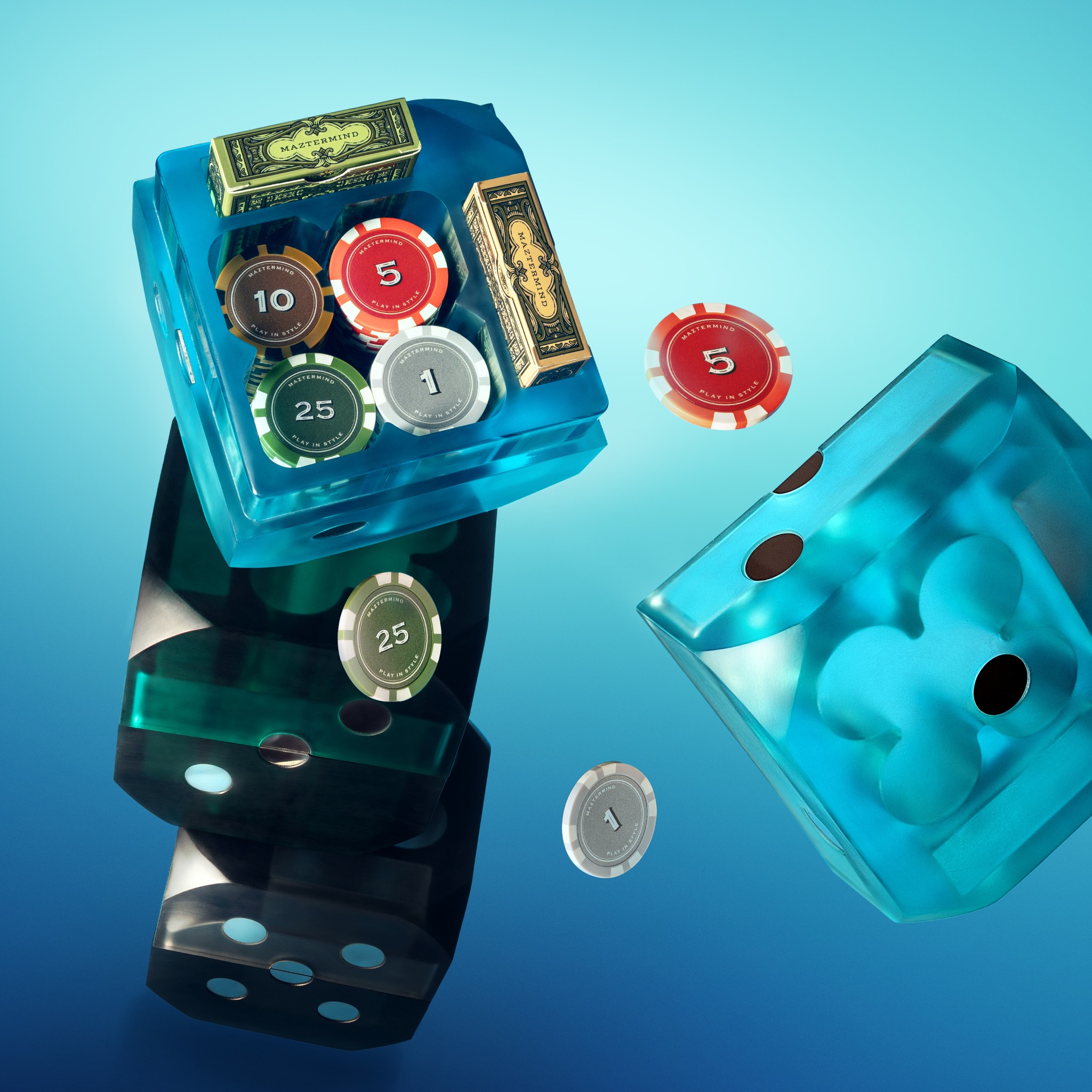 Bộ Lumina Dice Poker thiết kế độc đáo và đầy màu sắc Maztermind