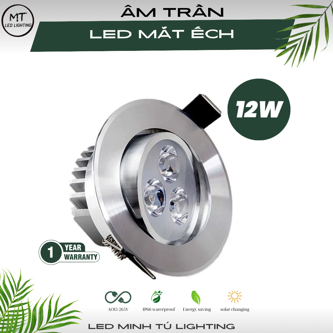 Đèn âm trần mắt ếch 3w, 5w, 7w, 12w cao cấp