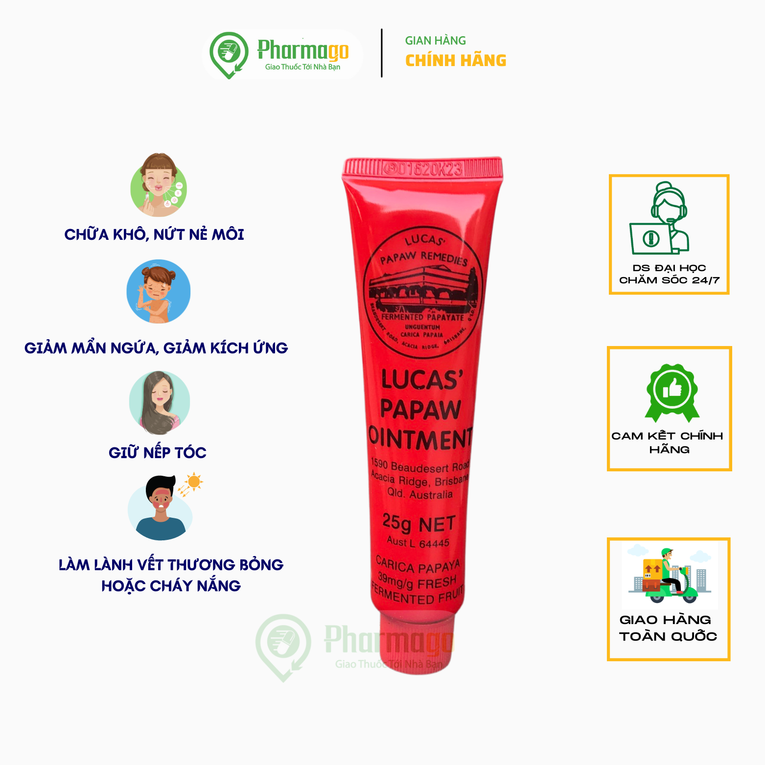 Kem đa năng lucas' papaw ointment tuýp 25g