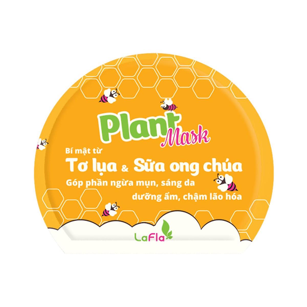 Mặt Nạ Tơ Lụa Sữa Ong Chúa Dưỡng Da - Hết Mụn - Ngừa Lão Hóa - Chính Hãng LAFLA Plant Mask - 1 Miếng