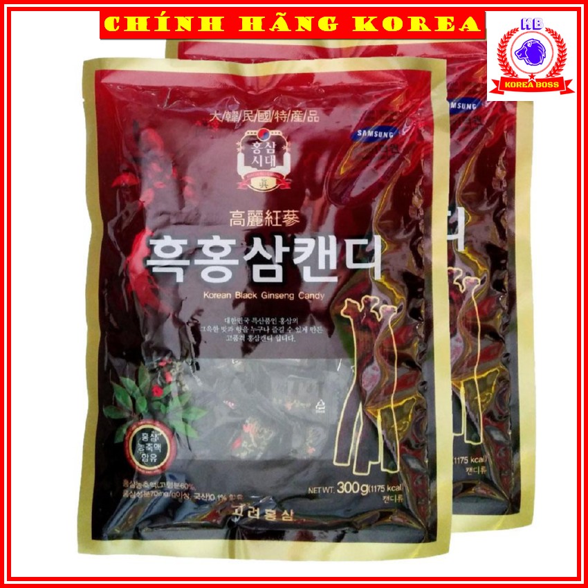 Kẹo hắc sâm hàn quốc, gói 300g - Kẹo sâm hàn quốc chính hãng Korea
