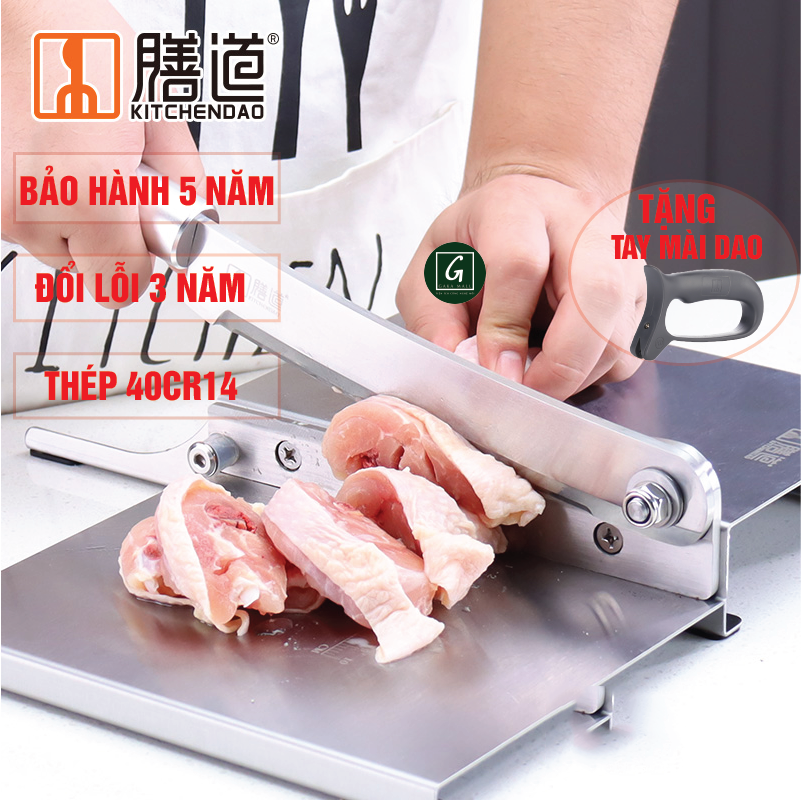  Máy Thái Thịt Dao Chặt Thịt Gà Thái Thịt Bò  Máy Thái Đa Năng KD0142 BH 5 Năm 1 Đổi 1 Trong 3 Năm Inox 430 - Tặng Tay Mài Dao 