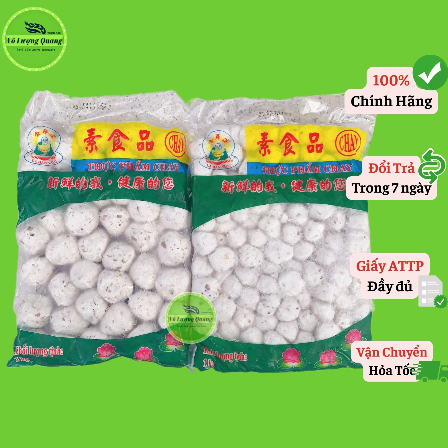 Bò viên chay la hán,cá viên lh chay vô lượng quang/ chỉ bán hcm /khách đặt ship 2h/ vô lượng quang