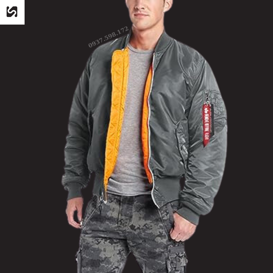 Áo pilot ma-1 chính hãng alpha industries màu Gun metal