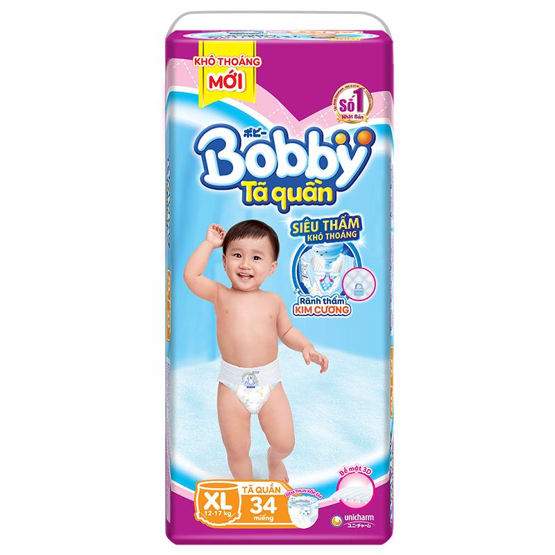 Tã quần bobby fresh xl 34 miếng 12-17kg mẫu mới