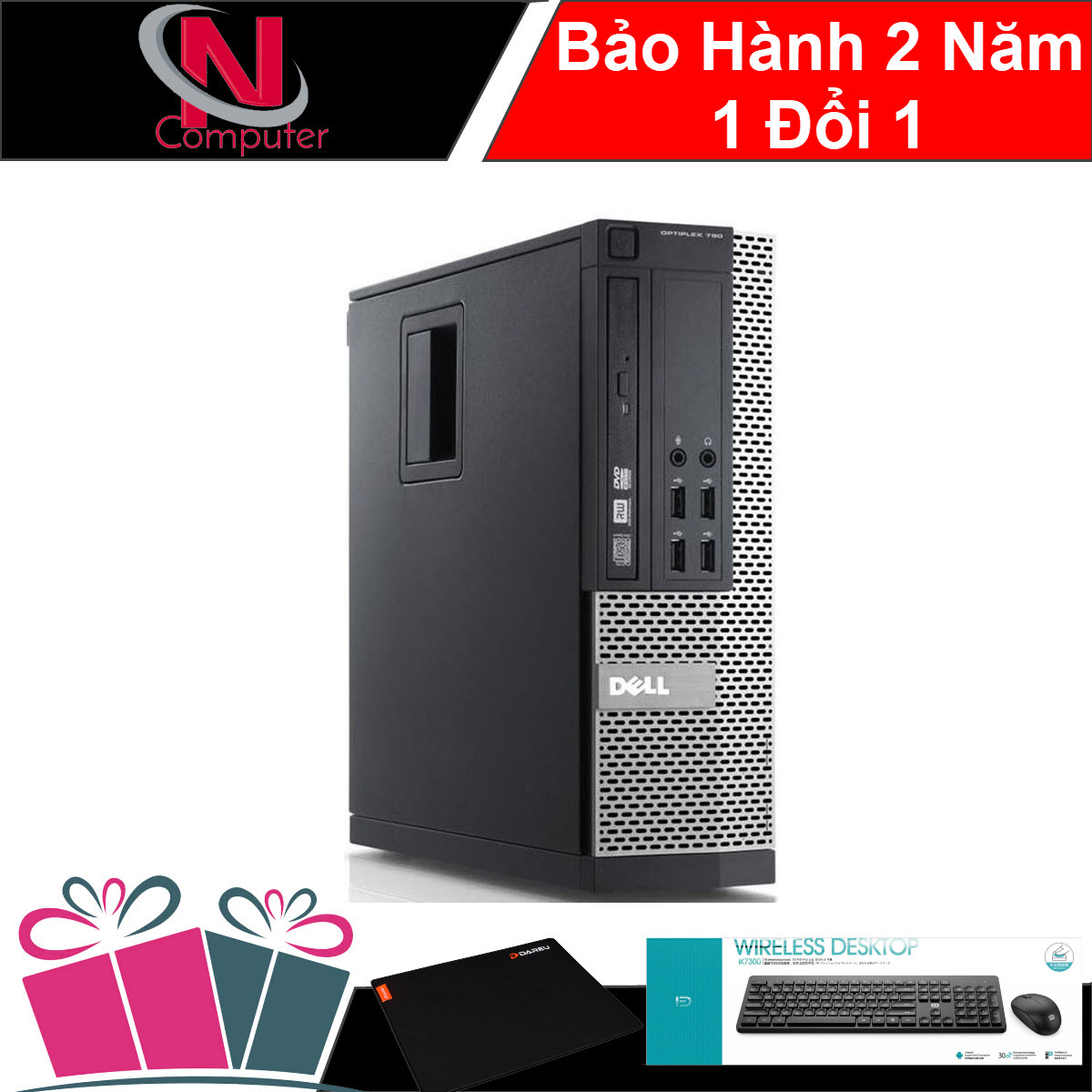 Siêu Hót - Máy tính để bàn Dell Optiplex 3020 SFF (CPU Core i7 4770, Ram 8GB, HDD 500GB) + Bộ Quà Tặng - Hàng Nhập Khẩu