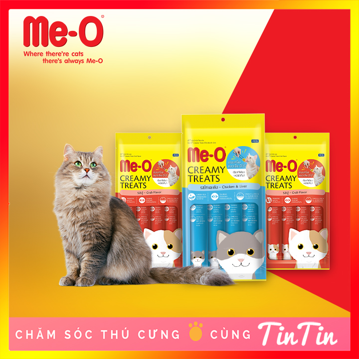 Súp Thưởng Me-O Creamy Treats Cho Mèo Gói 4 Thanh x 15g Giá Rẻ