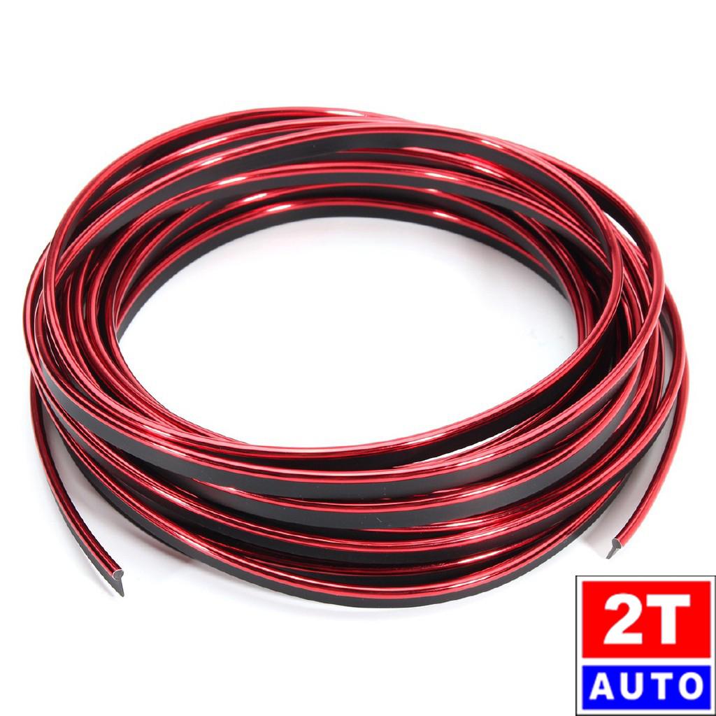Cuộn Dây chỉ viền sợi dán trang trí nội thất ô tô xe hơi dài 5M- MÀU ĐỎ