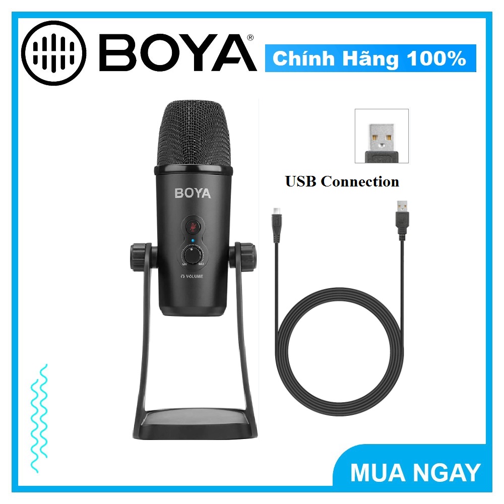 Boya by-pm700 / by-pm700r / by-pm700g - hàng chính hãng - mic thu âm để bàn dành cho máy tính cổng usb và điện thoại cổng type-c