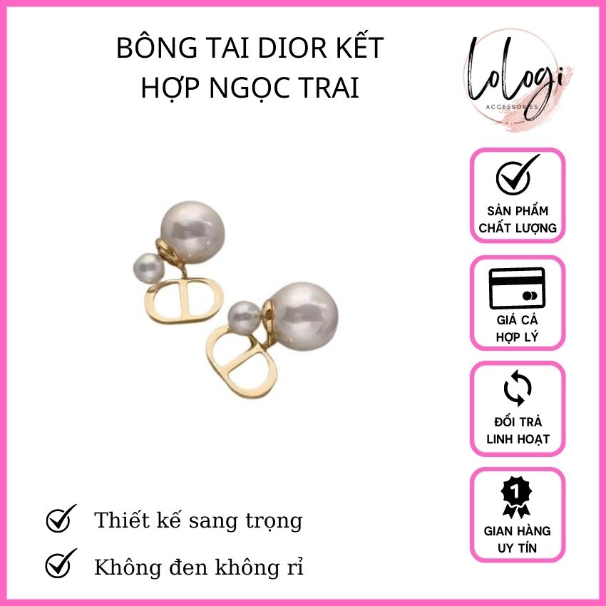 Bông tai khuyên tai nữ bạc 925 chữ dior trendy H01