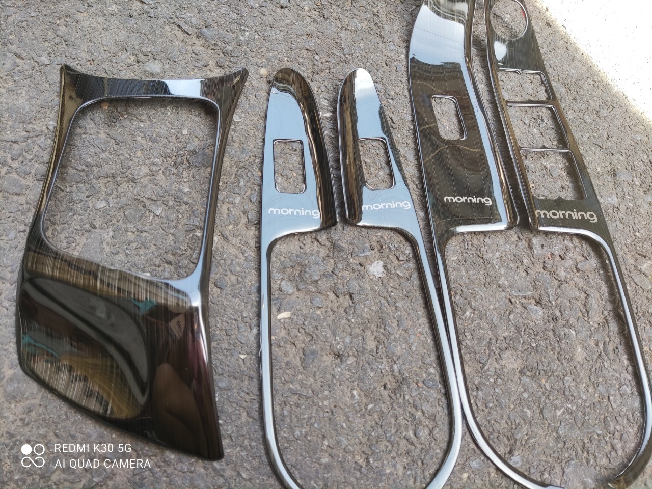 Ốp Nội Thất Xe Kia Morning 2013 2014 2015 2016 2017 2018 2019 2020 2021 Mẫu Titan Trang Trí Chống Xước Nội Thất Xe- Bộ 5 Chi tiết