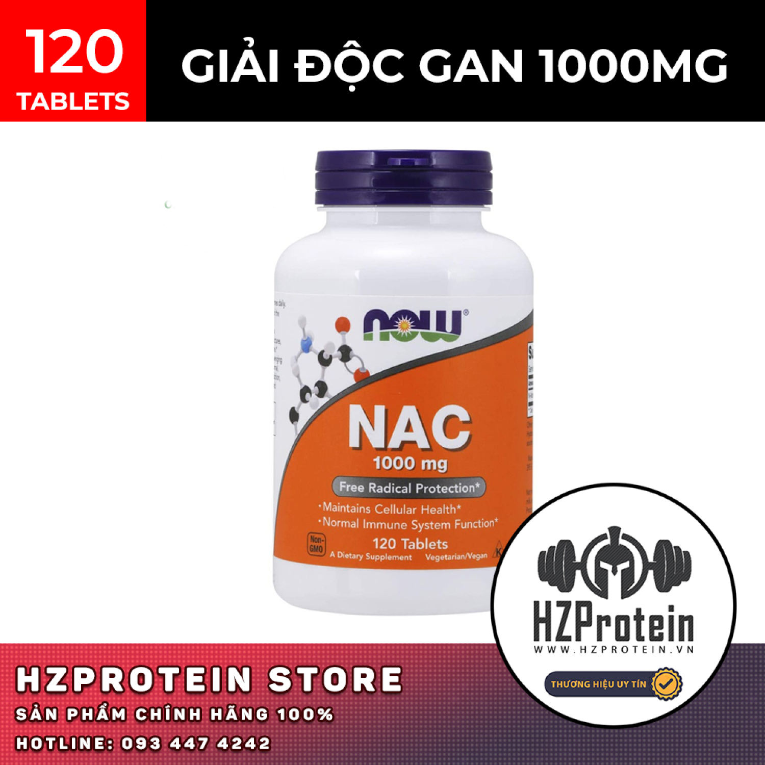 Now nac 1000mg 120 viên - thải độc gan tốt nhất, bảo vệ gan