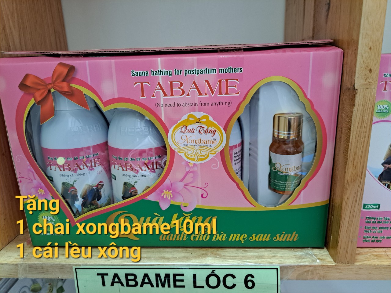 6 chai Tabame Xông tắm thảo dược cho mẹ sau sinh tặng 1chai xongbame10ml và 1lều xông