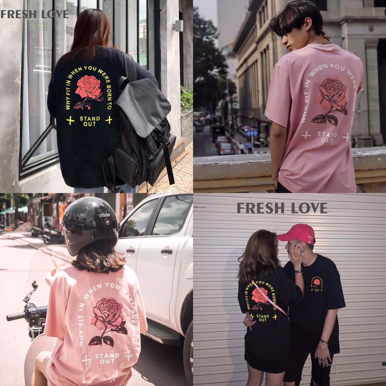 [HCM]Áo Thun Tay Lỡ Nam Nữ Unisex Họa Tiết Cánh Hồng Phai Phong Cách -  Áo Thun Phông Rộng Thời Trang Nam Nữ Bắt Trent