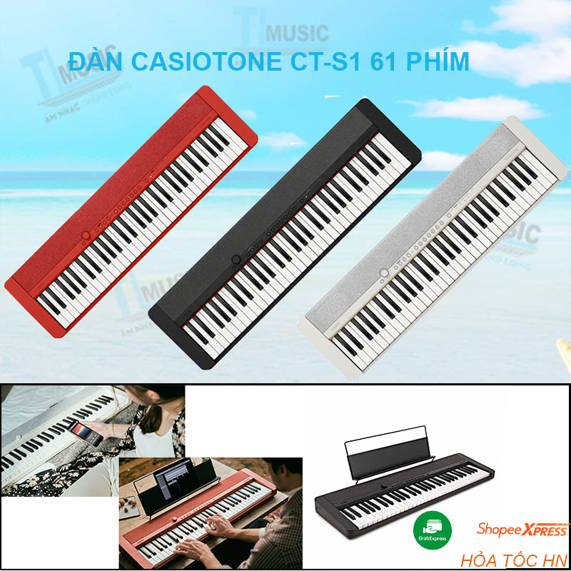 Đàn Organ Casiotone CT-S1 Kèm phụ kiện 3 màu đỏ,đen,trắng