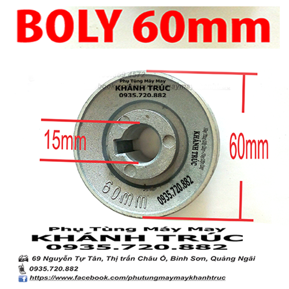Boly 60mm bằng nhôm mô tơ máy may công nghiệp