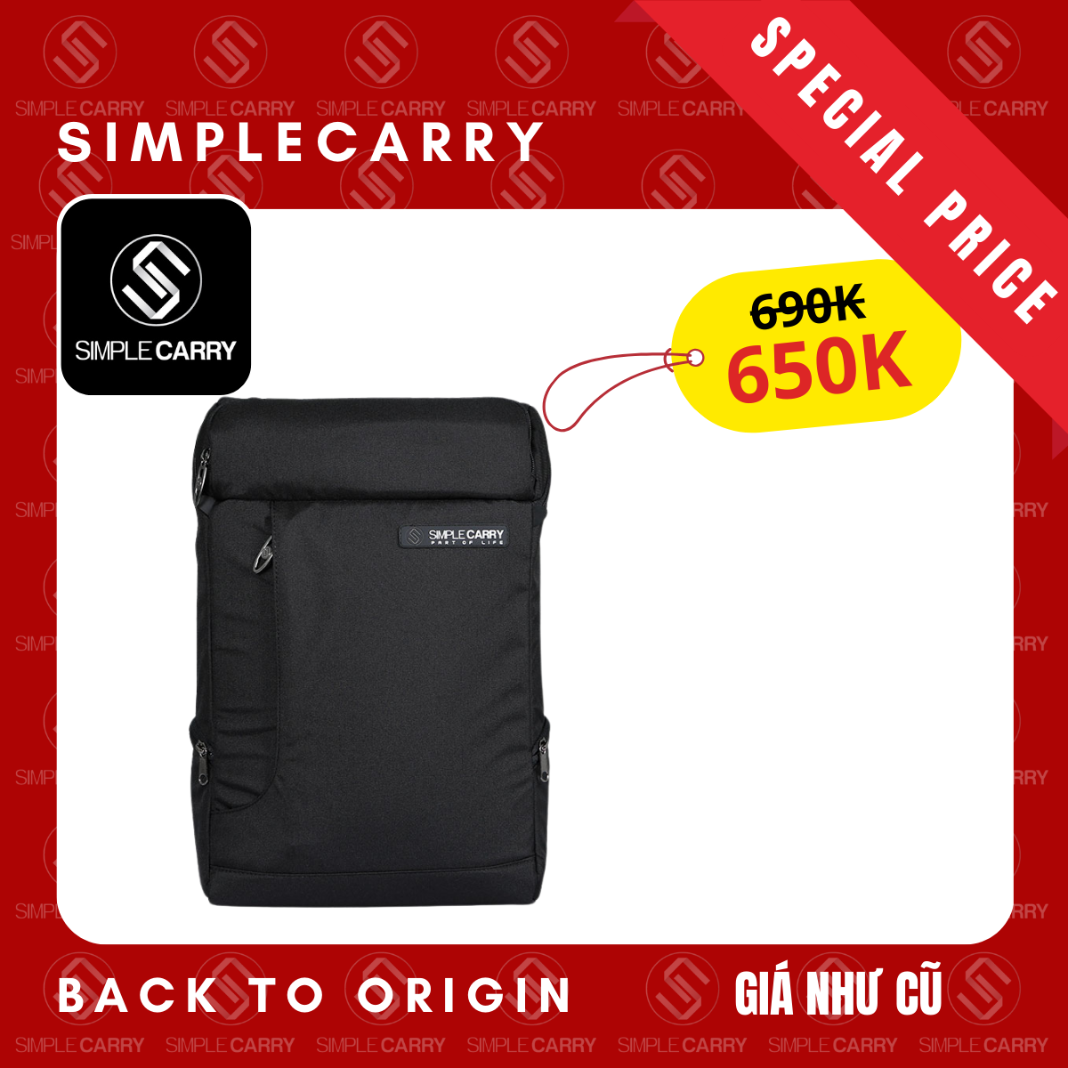 Balo thời trang nam nữ phong cách hàn quốc simplecarry k7
