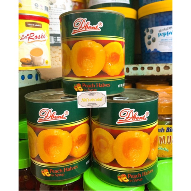 Đào ngâm dbent - đào lon dbent 850gr