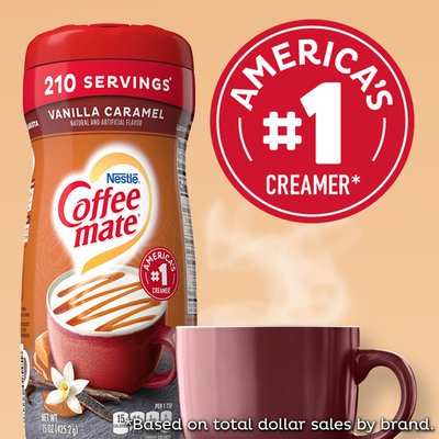 Bột Kem Béo Pha Cà Phê, trà sữa, kem bánh Nestle Coffee Mate hương Vanilla Caramel hộp 425gr của Mỹ