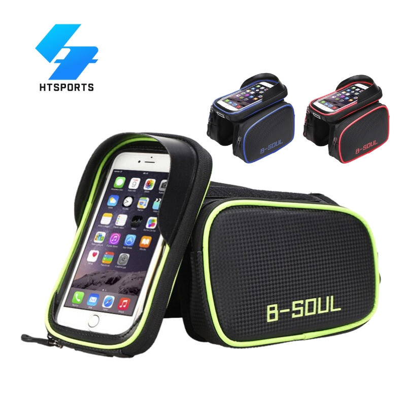 Túi 3 ngăn kèm túi hỗ trợ cảm ứng treo sườn xe đạp B-Soul - Túi đụng đồ trên xe đạp thể thao 3 ngăn chống nước BSoul treo Khung xe