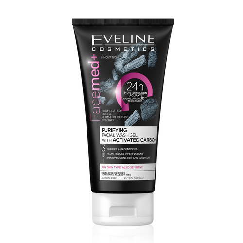 Gel rửa mặt thải độc than hoạt tính Eveline Facemed+ 150ml