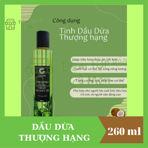 [CHÍNH HÃNG] Tinh Dầu Dừa Thượng Hạng Cocovie 260ml - Premium Organic Extra Virgin Coconut Oil 260ml