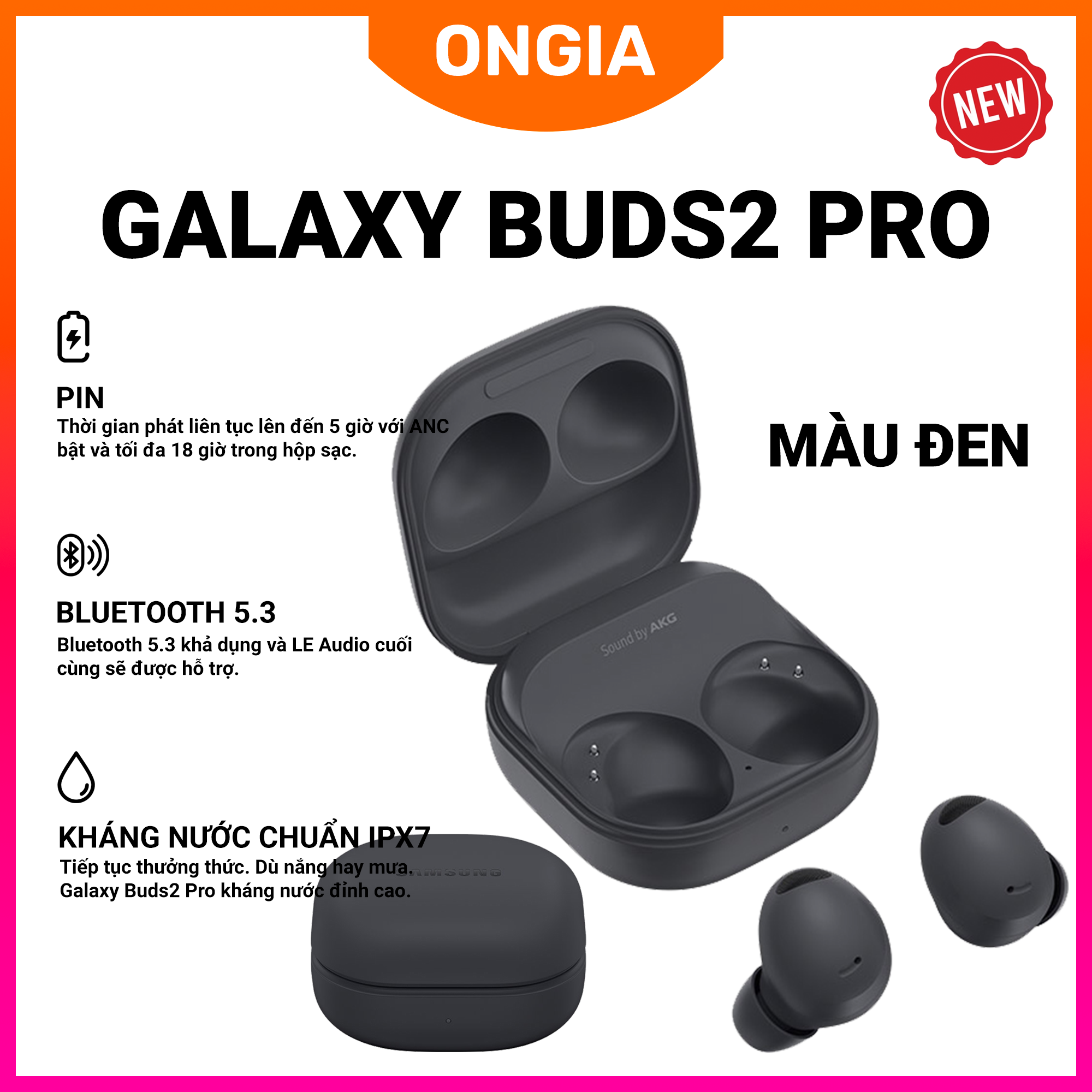 Tai nghe bluetooth không dây galaxy buds pro 2 chống thấm nước - âm thanh tuyệt đỉnh - kiểu dáng hiện đại
