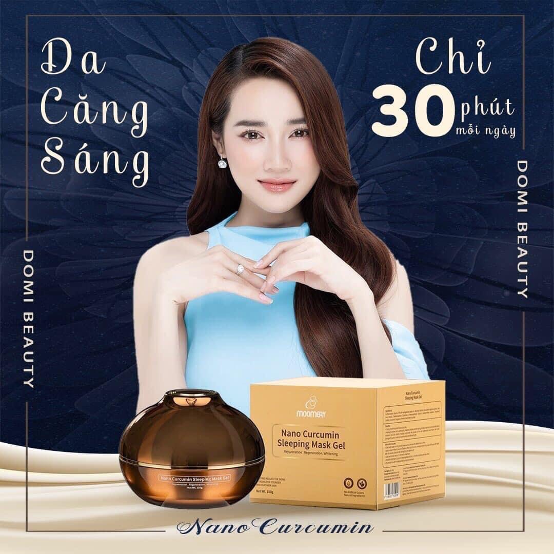 Gel mặt nạ ngủ nghệ nano moomery , mặt nạ ngủ nhã phương , gel mặt nạ nghệ 100% từ thiên nhiên