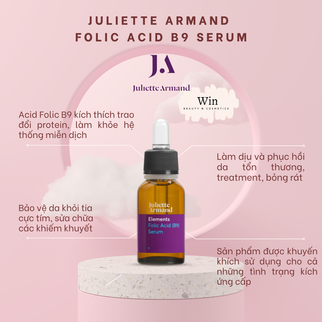 Serum B9 Juliette Armand Tinh chất phục hồi làm dịu da Folic Acid B9 Serum JA 20ml Hàng chính hãng