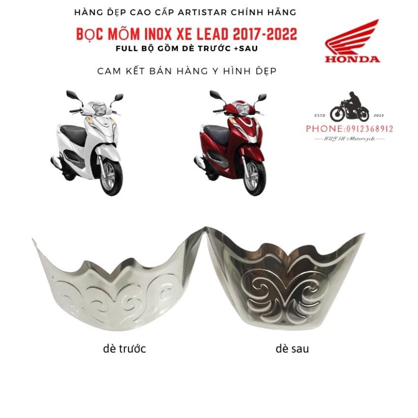 Ốp mũi dè inox lead 2017-2022, bọc mõm dè lead 2017-2022, ốp mỏ dè lead 2017-2022, ốp mõ dè lead 2017-2022