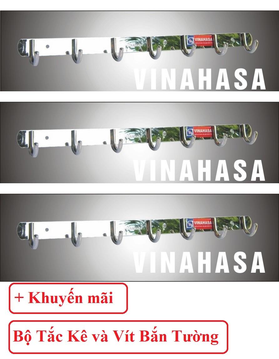 Bộ 3 Móc treo quần áo inox gắn tường Vinahasa MH210 7 móc đơn siêu bền siêu chắc chịu tải 15kg (Tặng bộ vít nở - bảo hành 12 tháng – 1 đổi 1 trong vòng 7 ngày)